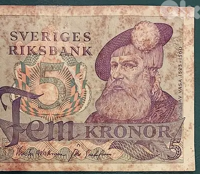 Sweden 5 Kronor 1974 old banknote P-51 c