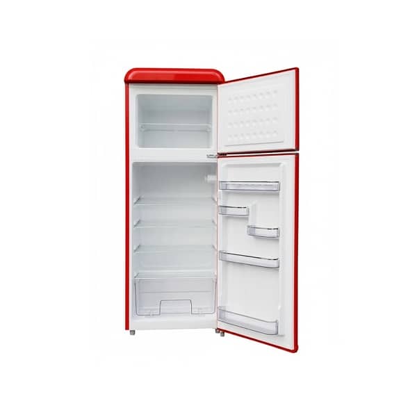 Campomatic Vintage Retro Design Refrigerator Red/Black + Free Gifts 2