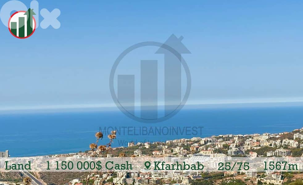 Land for sale in Kfarhbab with Open Sea View !!! 0
