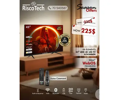 KB Elements Led WebOS - 43″ Inch TV-UHD 4K Smart | تلفزيون 43 إنش