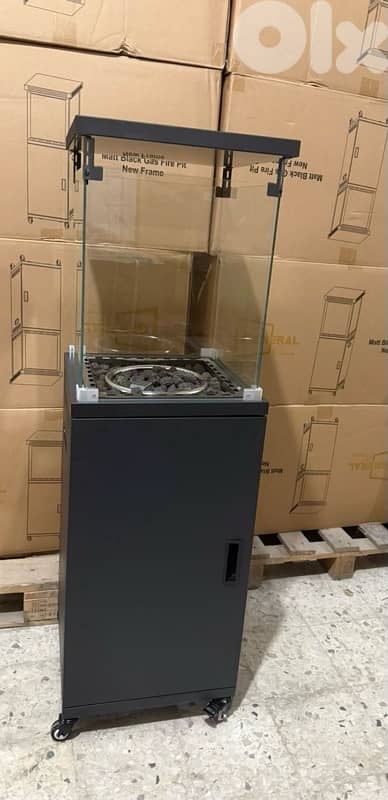 Wave glass indoor/outdoor gas patio heater 138x42cm 0