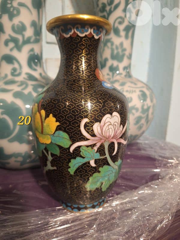 vase cloisonne Chinese original hand made 20 cm 0