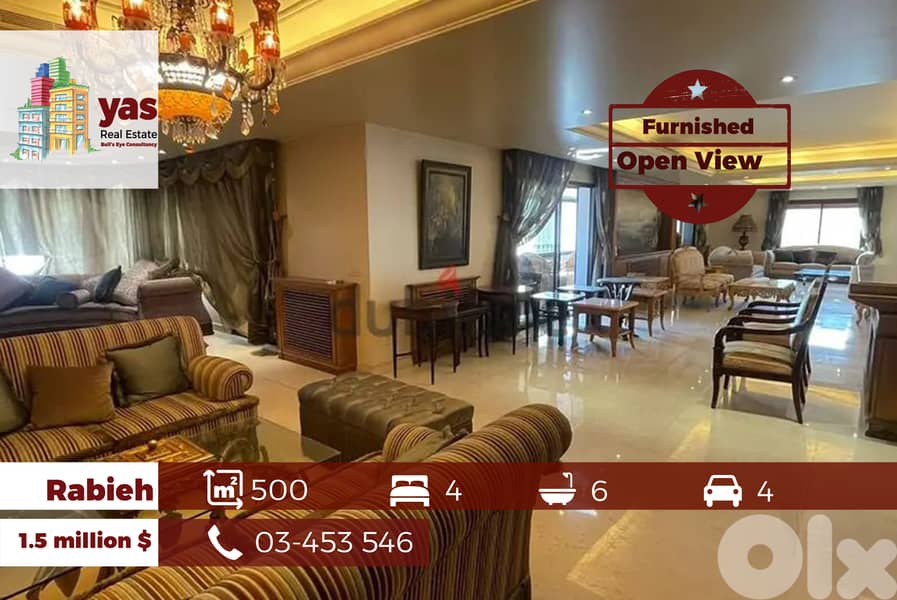 Rabieh 500m2 | Furnished | Decorated | Open View | High End | OH 0