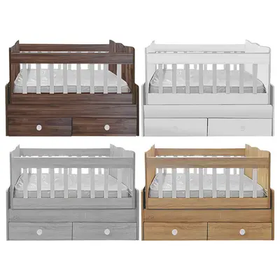 Wooden Baby Bed With Dresser - سرير أطفال خشبي مع تسريحة