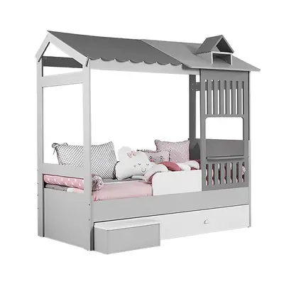 Tent Bed with White Dresser - سرير خيمة مع درج بيضاء