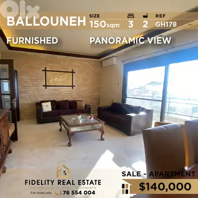 Apartment for sale in Ballouneh GH178   شقة للبيع في بلونة