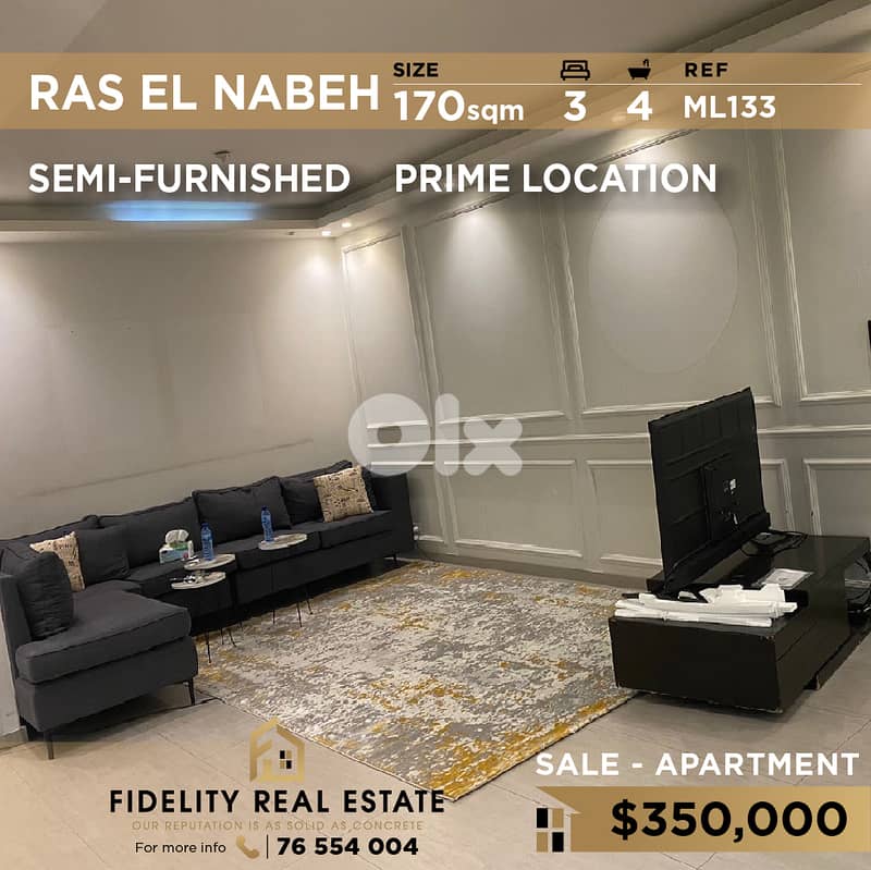 Apartment for sale in Ras El Nabeh ML133 0