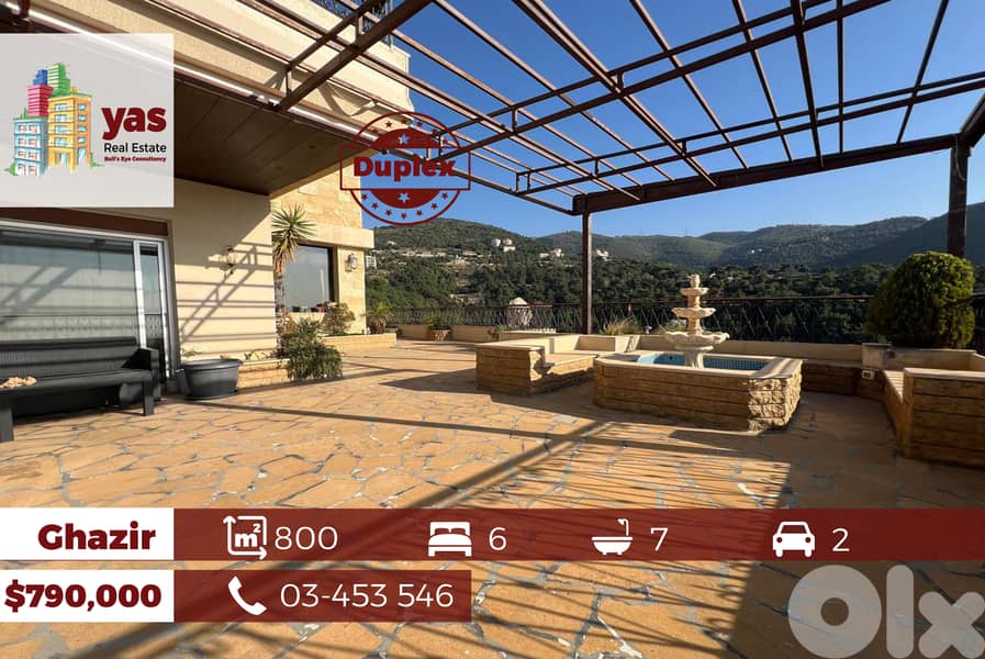 Ghazir 800m2 | 80m2 Terrace | Duplex |Panoramic Open View | TO 0