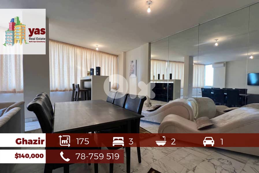 Ghazir 175m2 | Well Maintained | Partial View | High End | EH/TO 0
