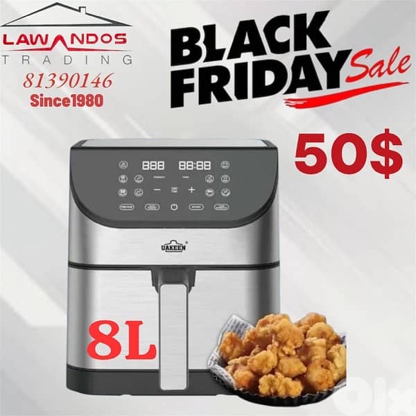 Air Fryer UAKEEN GERMANY 8L digital touch 0