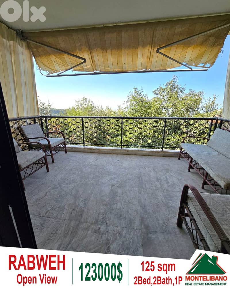 Fully Furnished 125 sqm Apartment for Sale in Rabweh with Open View !! 0