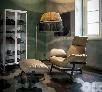 Jupiter lite leather armchair with armrests by arketipo فوتاي جلد