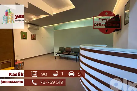 Kaslik 90m2 | Equipped Office/Clinic | Active Street | Modern | EH