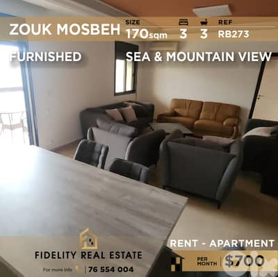 Apartment for rent in Zouk Mosbeh RB273 شقة مفروشة للإيجار في زوق مصبح