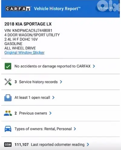 Kia Sportage 2018 Lx