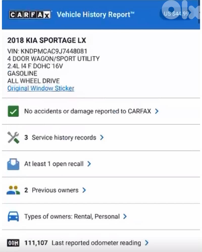 Kia Sportage 2018 Lx 0