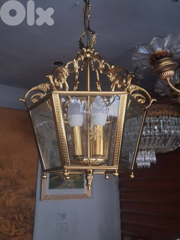antique french brass lantern 3