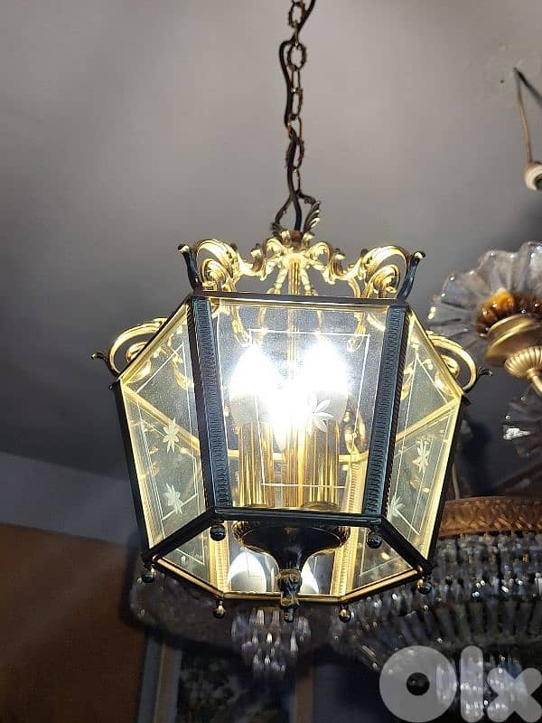 antique french brass lantern 4