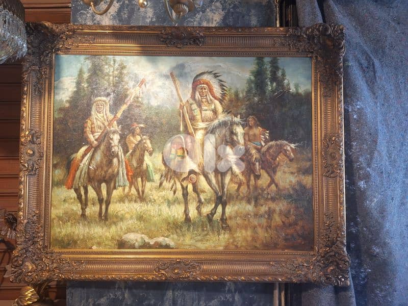 antique large oil painting 0