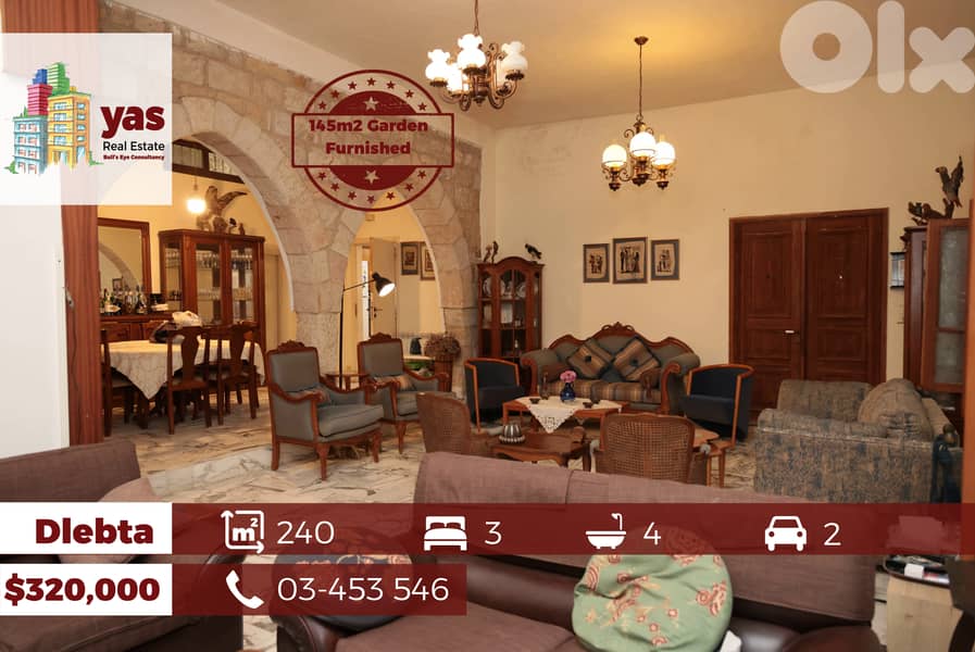 Dlebta 240m2 | 145m2 Terrace/Garden | Furnished Villa | Calm Area |ABA 0