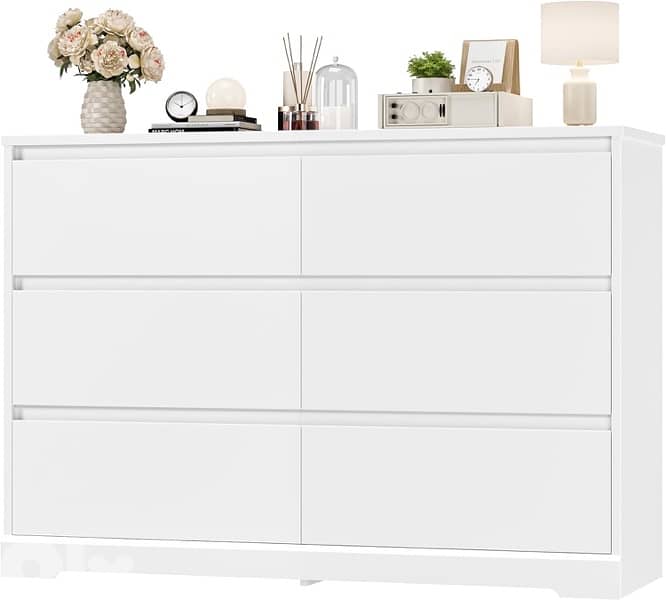 FOTOSOK White Dresser, 47.2 Inch Tall White Dresser 5