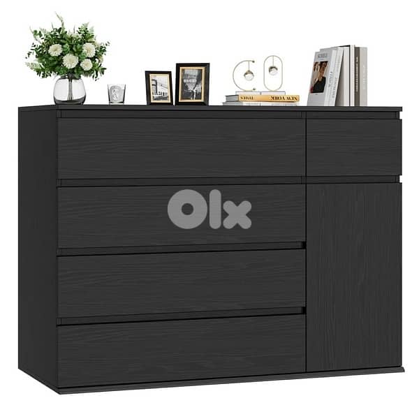 Homfa 5 Drawer Dresser with Door, Modern 3