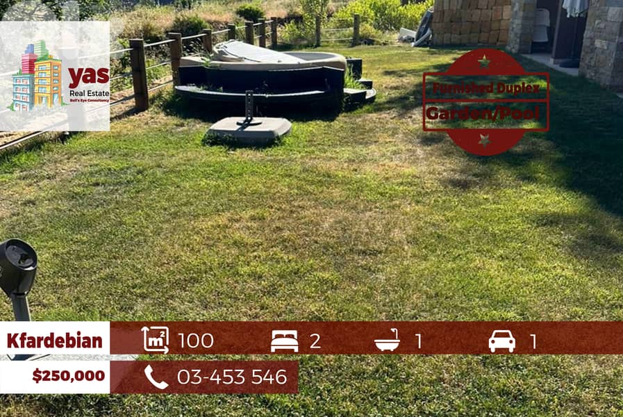 Kfardebian 100m2 | Furnished Duplex | Garden | Pool | SD 0