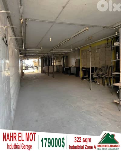 161sqm Industrial Garage For Sale in Nahr El Mot with 161sqm Mezzanine