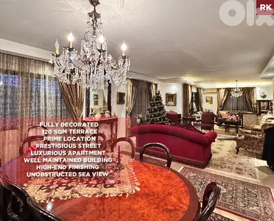 Fully Decorated, 120 SQM Terrace, Prime Location- Rabieh  REF#RK129167