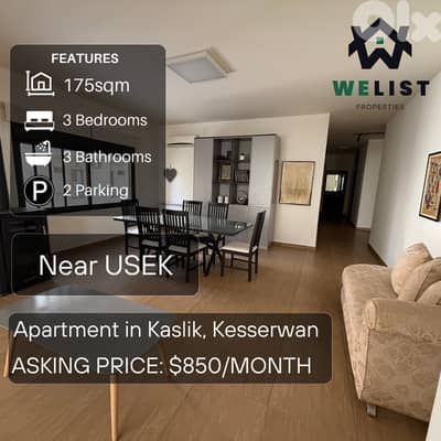 Apartment for rent in Kaslik شقة للايجار في كسليك