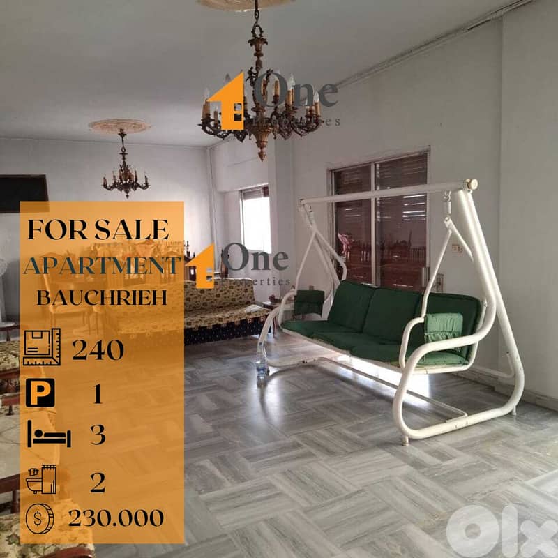 APARTMENT FOR SALE IN BAUCHRIEH 0