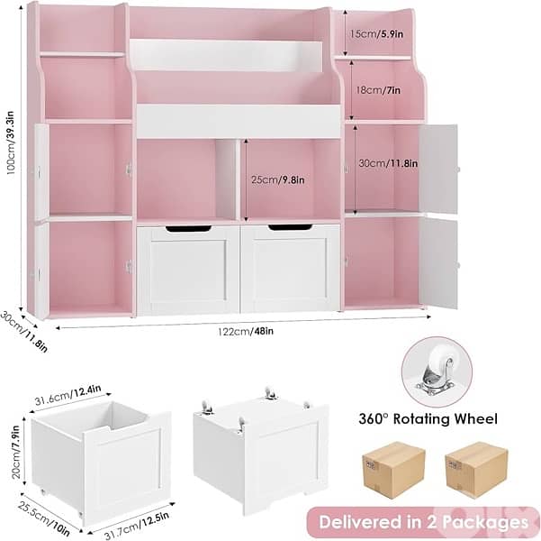 Children's Storage Unit Bookcase with 13 Shelves 8