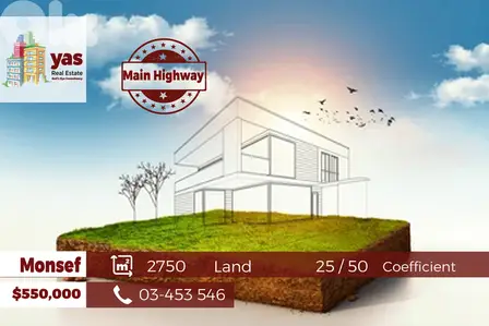 Monsef 2750m2 | 25 / 50 Coefficient | Sea View | Prime Area | ABA