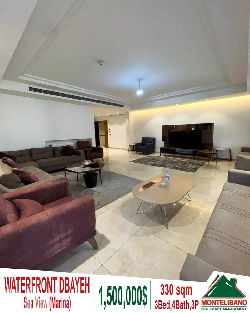 330 sqm Apartment For Sale in Waterfront Dbayeh with Sea View (Marina) 0