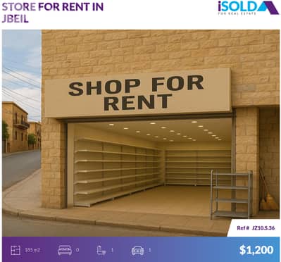 185m2 Shop with very prime location 4rent in Jbeil Town - محل في جبيل