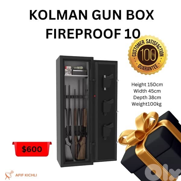 Kolman Fireproof Gun Safe Box New 0