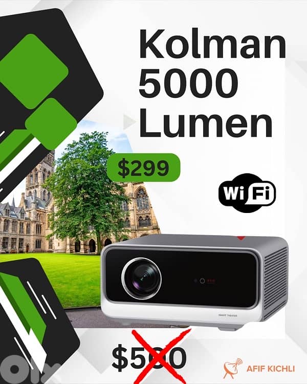 Kolman LED Projector/5000 Lumens-Smart 0