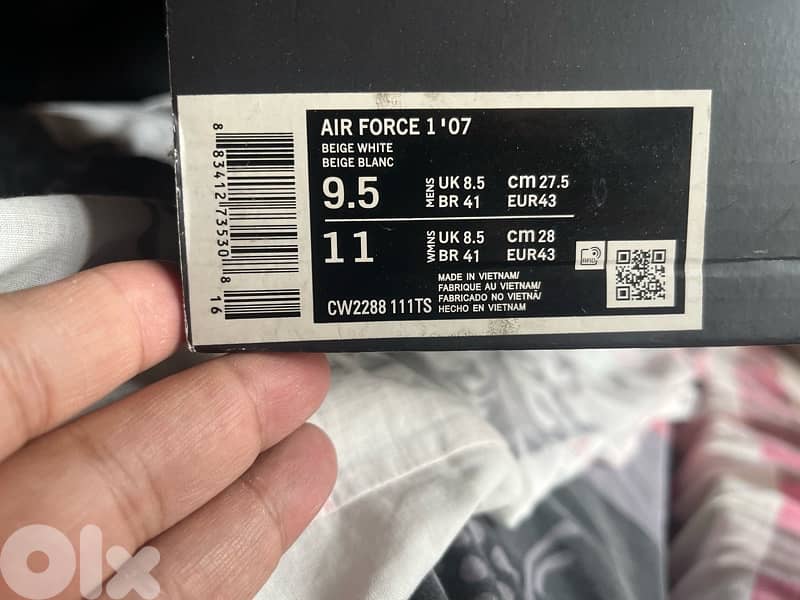 NEW Nike Shoes Air Force Beige and white lastpiece size 43 copy AAAA + 10