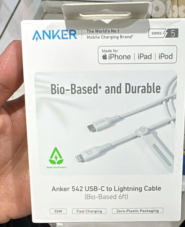 Anker 542 usb-c to lightning 6ft white 0