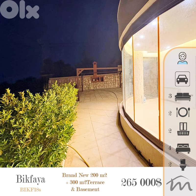 Delb-Bikfaya | Brand New 200m² + 300m² Terrace/Basement | Unique Catch 0