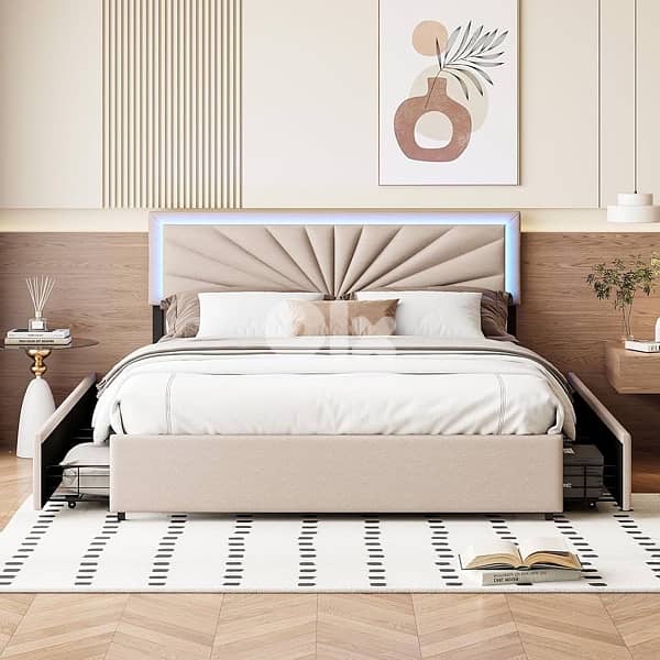 Beige Bed 0