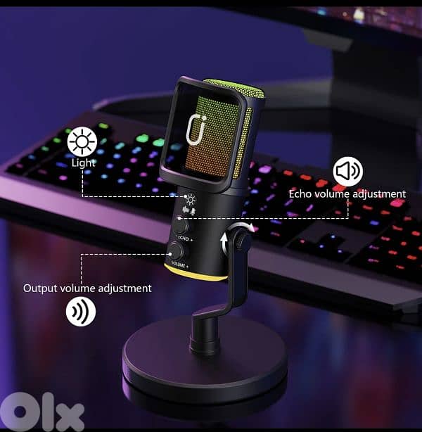 JYX U120 Game Desktop Microphone with RGB Breath Lights  /4$ delivery 5