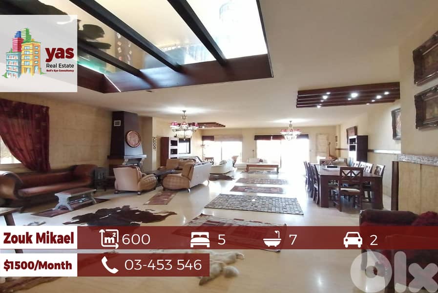 Zouk Mikael 600m2 | Spacious Flat | Decorated | Rent | Sea View | SD 0