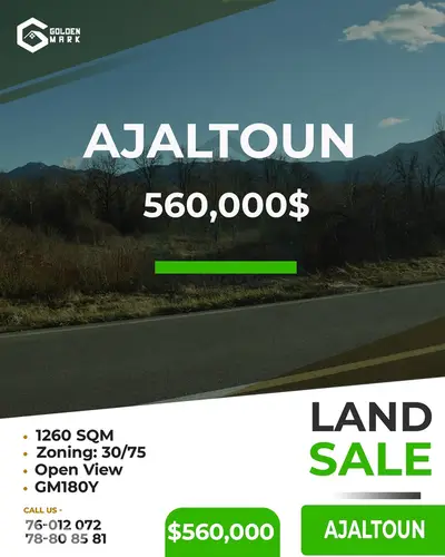 GMK180YAJ - Land for sale in Ajaltoun - أرض للبيع في عجلتون