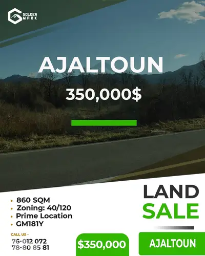GMK181YAJ - Land for sale in Ajaltoun - أرض للبيع في عجلتون