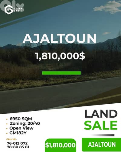 GMK182YAJ - Land for sale in Ajaltoun - أرض للبيع في عجلتون