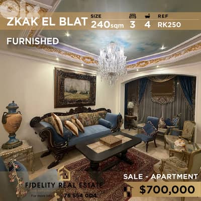 Apartment for sale in Zkak EL Blat RK250 شقة  للبيع في زقاق البلاط
