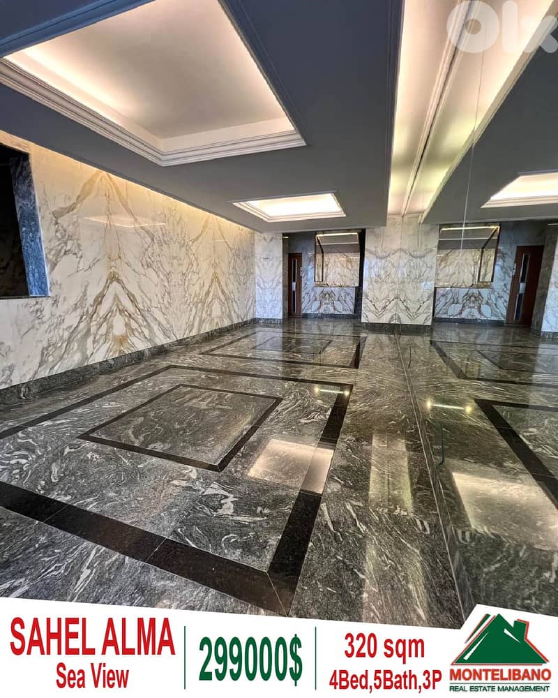 320 sqm Apartment For Sale in Sahel Alma with Sea View 0