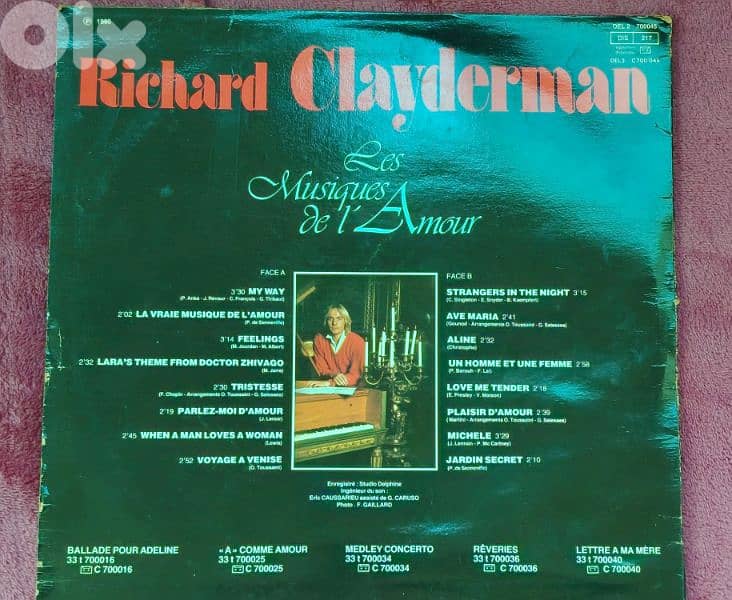 Vinyl - Richard Clayderman - Les Musiques de L'Amour 1