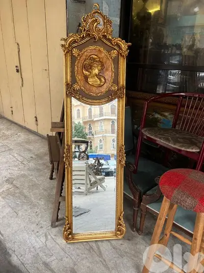 French mirroir مراي ناعمة فرنسية تلبيس ورق ذهب من اجمل القطع